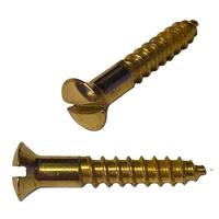OWS638B #6 X 3/8" Oval Head, Slotted, Wood Screw, Brass
